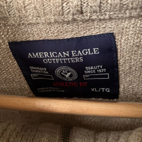 American Eagle Athletic Fit Mock Neck Zip Pullover - Picture 7 of 9